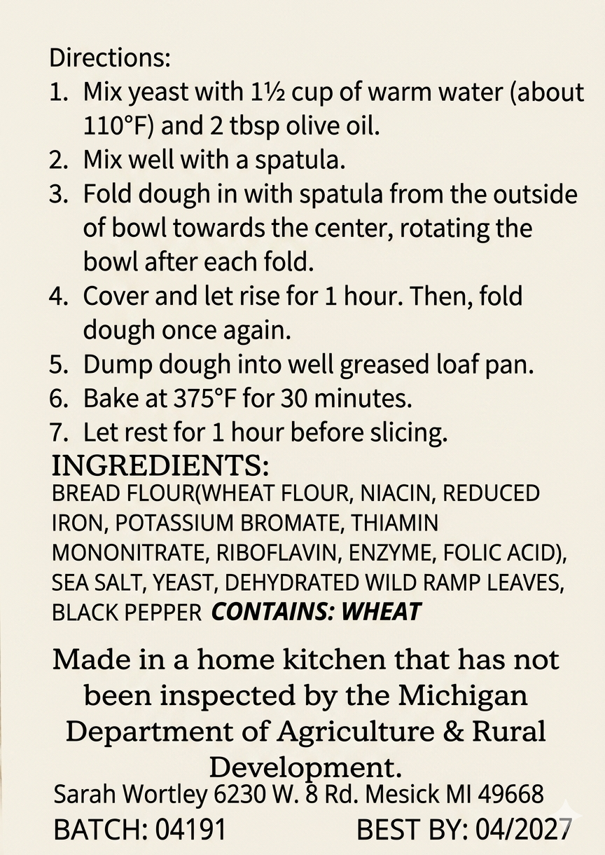 Wild Ramp & Black Pepper Bread Mix